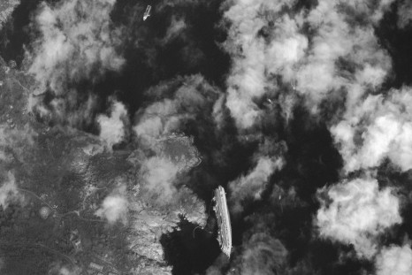 Satellite image of capsized Costa Concordia Ship captured from space