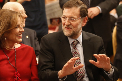 Spain's Prime Minister Mariano Rajoy and Madrid's Mayor Ana Botella