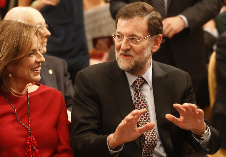 Spain's Prime Minister Mariano Rajoy and Madrid's Mayor Ana Botella