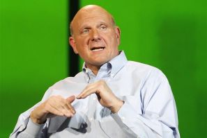 Microsoft CEO Ballmer speaks at the last opening Microsoft keynote at the Consumer Electronics Show opening in Las Vegas