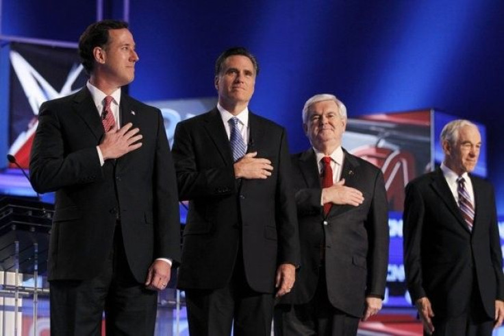 Santorum, Romney, Gingrich and Ron Paul at the CNN South Carolina 2012 Debate