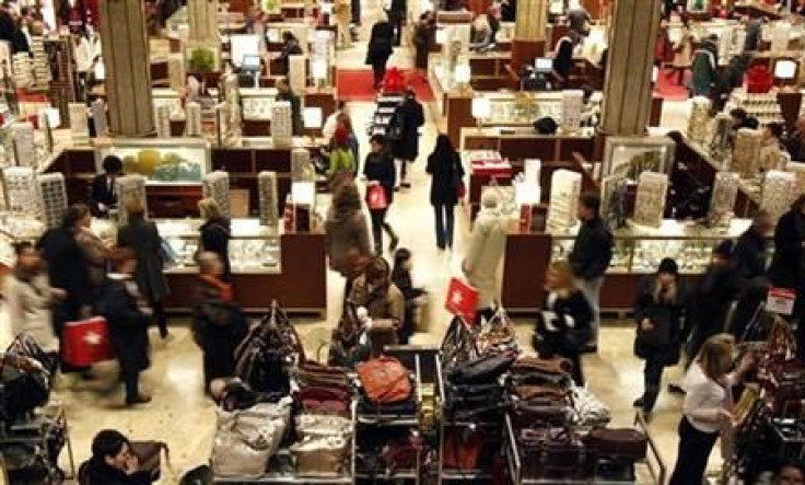 Holiday shoppers browse Macy&#039;s department store in New York City