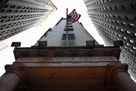 The U.S. flag hangs outside the New York Stock Exchange
