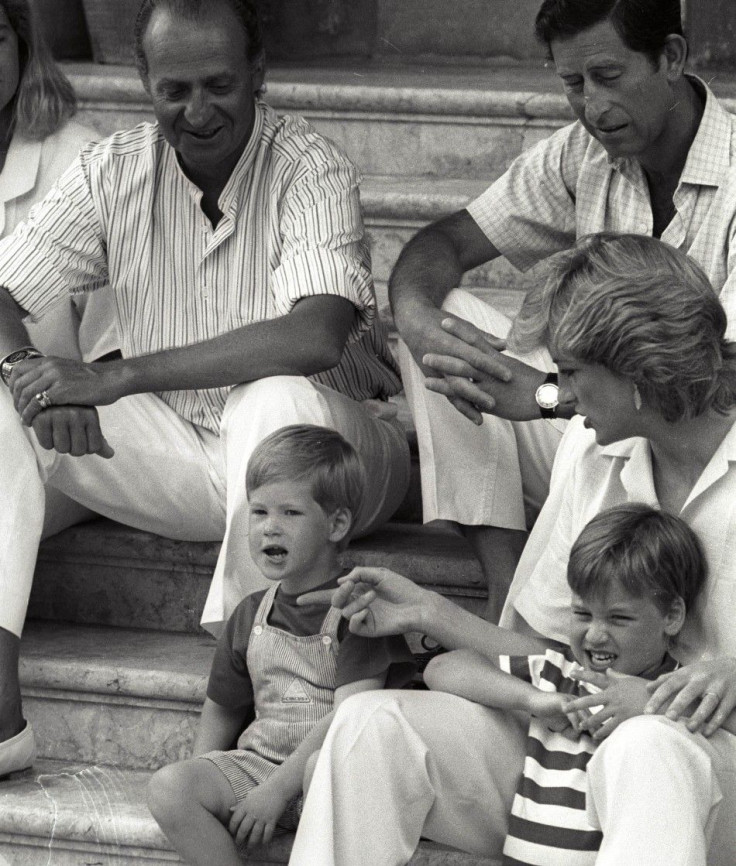 Princess Diana with Prince Charles and King Juan Carlos