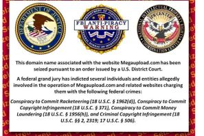 A federal notice posted on the Megaupload site
