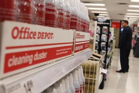 A man shops at an Office Depot store in New York October 25, 2010.