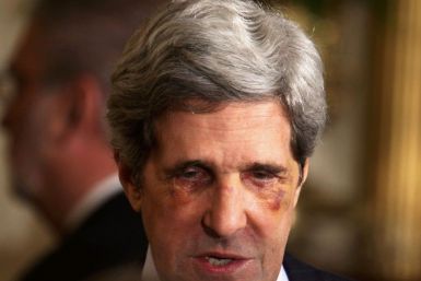 U.S. Senator John Kerry talks after event in the East Room at the White House in Washington