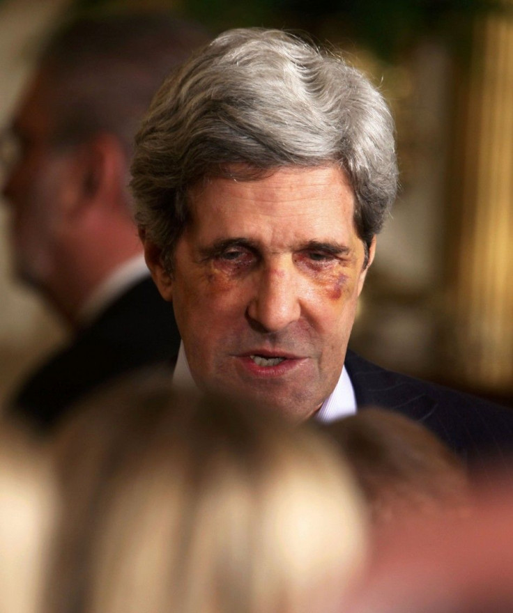 U.S. Senator John Kerry talks after event in the East Room at the White House in Washington