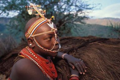 A Samburu girl from Kenya. The tribe has suffered violent evictions recently.
