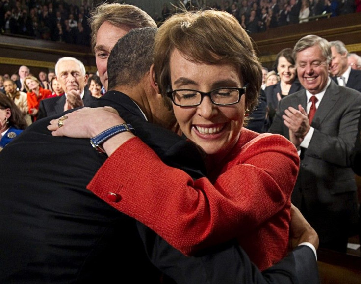 Giffords hugs Obama