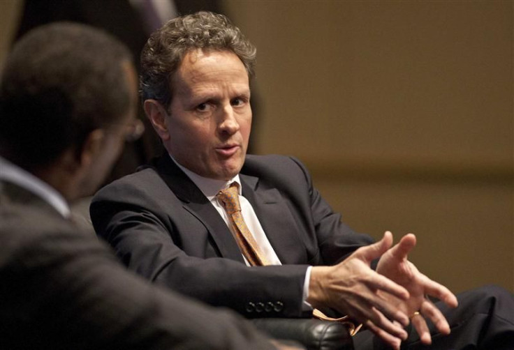 U.S. Treasury Secretary Timothy Geithner speaks at the Charlotte Chamber of Commerce in Charlotte