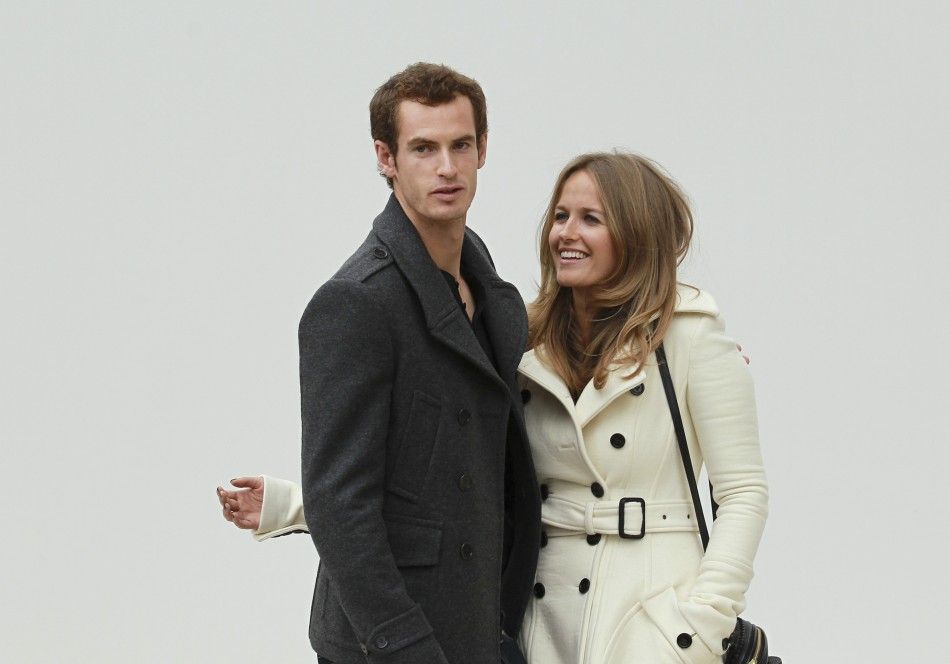 British tennis player Murray and his girlfriend Sears arrive for Burberry fashion show, during London Fashion Week
