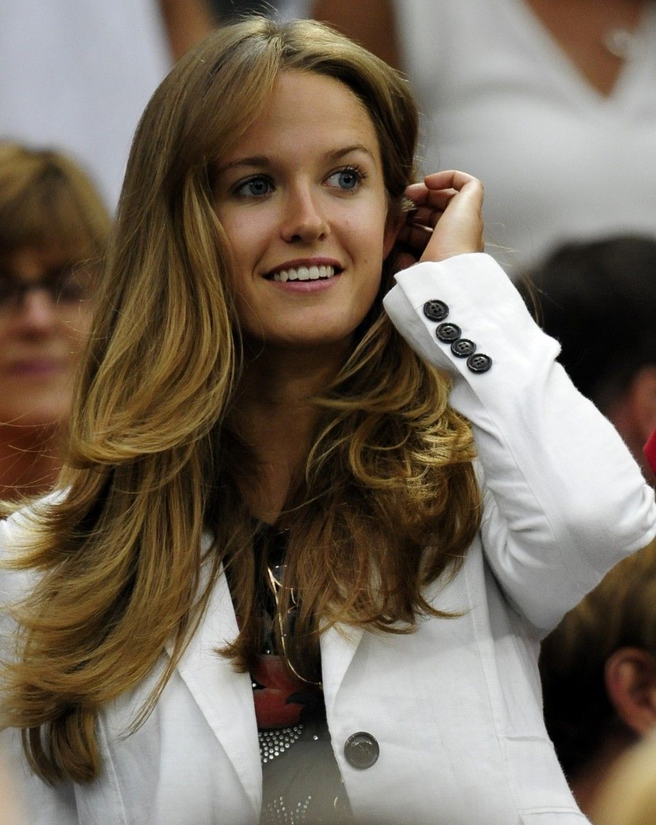Kim Sears, watches from Centre Court at the Wimbledon tennis championships