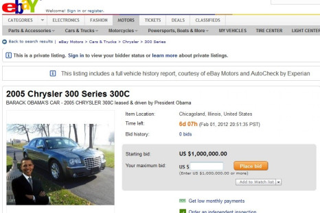Obama&#039;s car on eBay