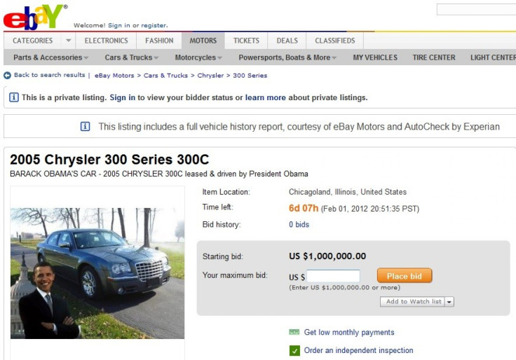 Obama&#039;s car on eBay