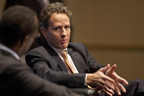 Treasury Secretary Timothy Geithner speaks at the Charlotte Chamber of Commerce in Charlotte
