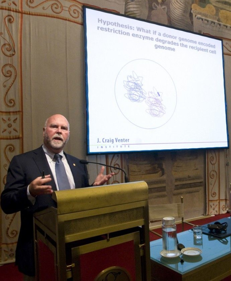 American biologist Dr. Craig Venter addresses a medical conference in Rome