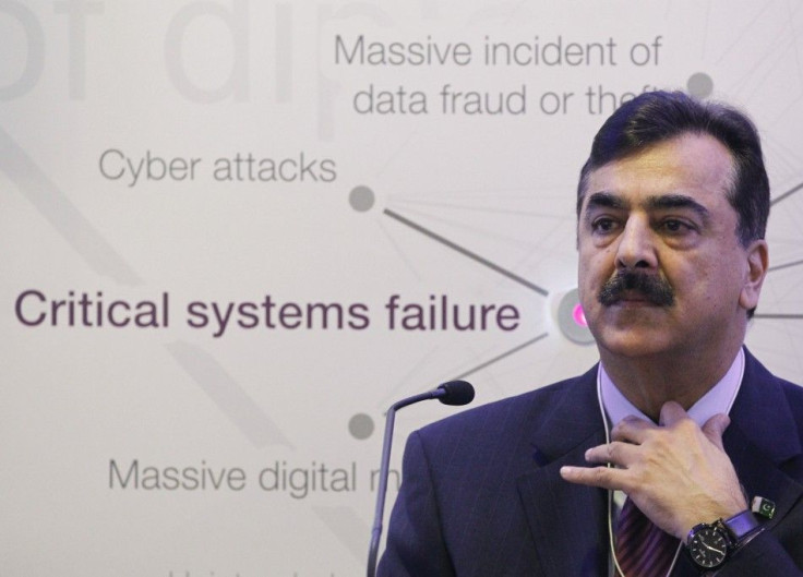 Pakistan Prime Minister Syed Yusuf Raza Gilani attends a session at the World Economic Forum (WEF) in Davos