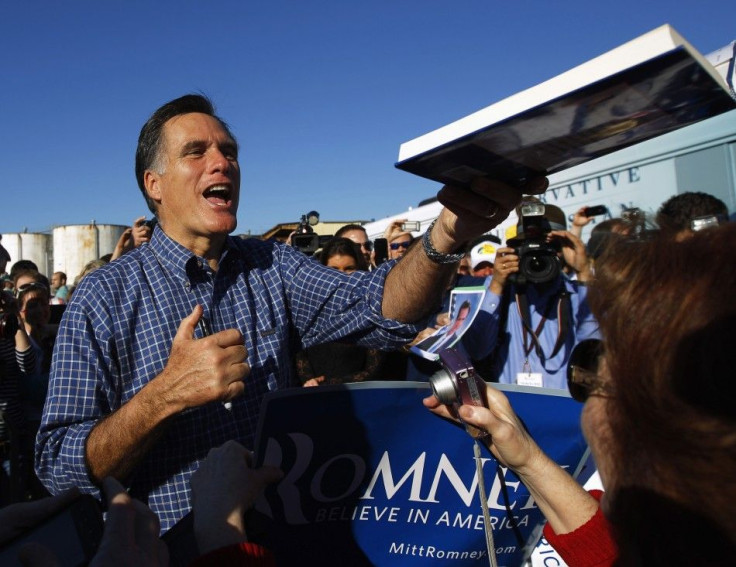 Republican presidential candidate and former Massachusetts Gov. Mitt Romney greets audience members at a campaign rally  Florida