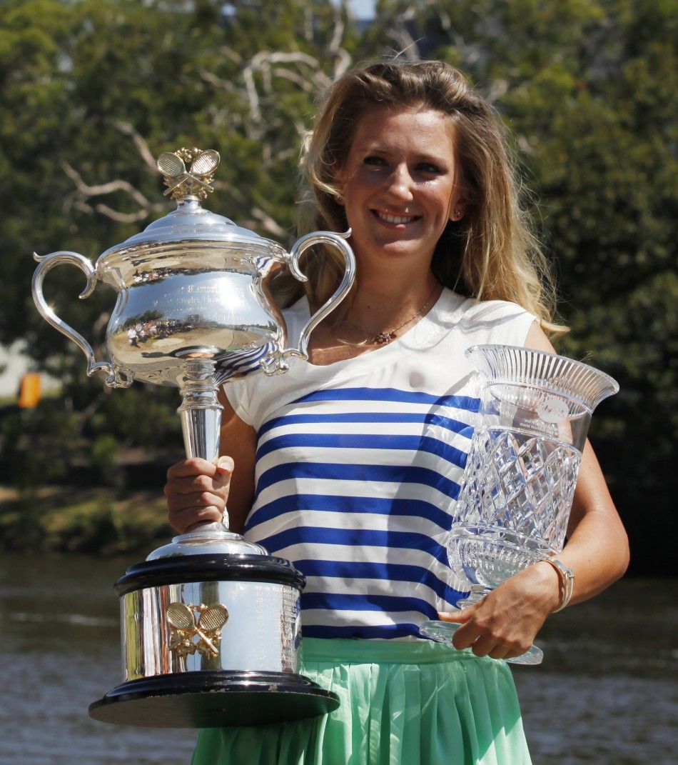 Victoria Azarenka with Her Australian Open Trophy
