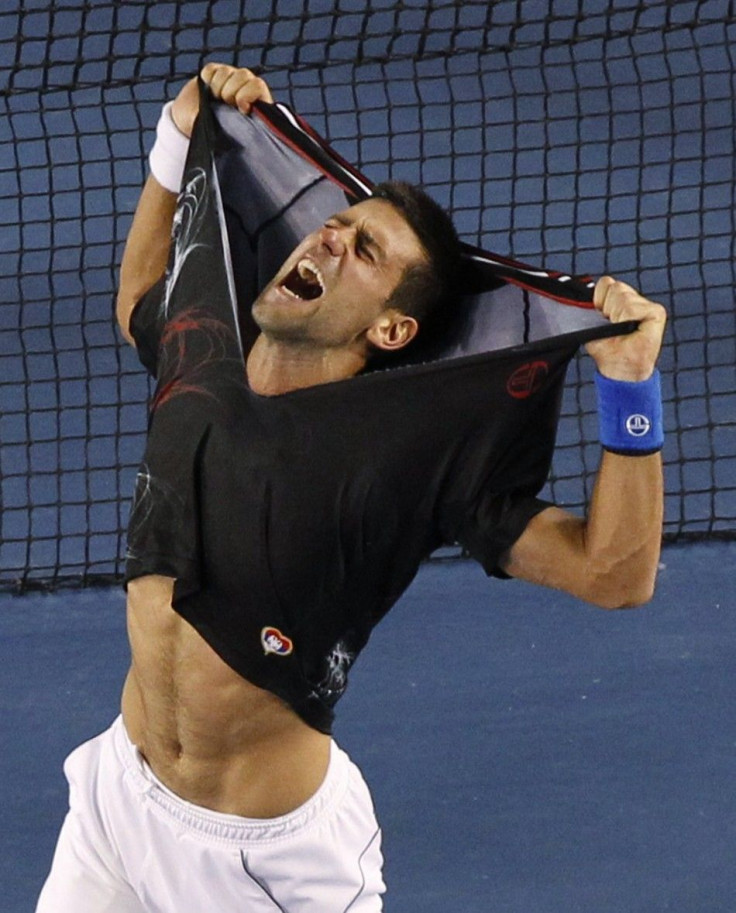 Novak Djokovic Celebrates Win Over Rafael Nadal