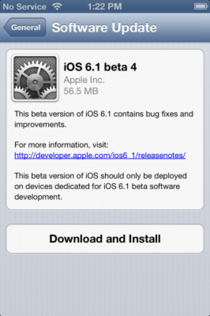 iOS-6.1 beta 4