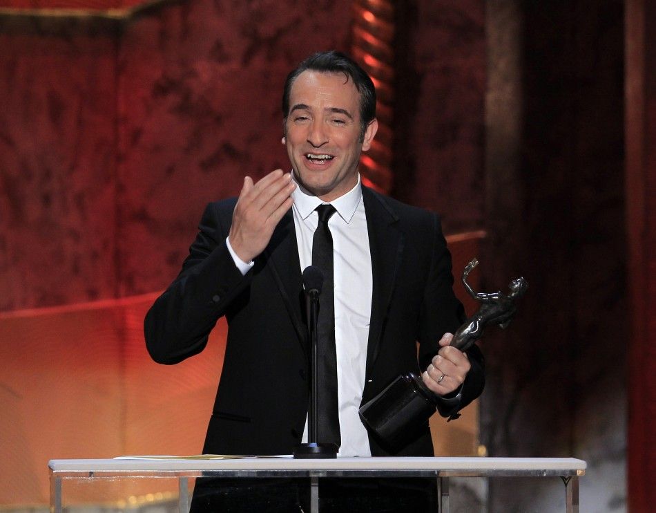 Actor Jean Dujardin accepts the award for outstanding performance by a male actor in a leading role for quotThe Artistquot, at the 18th annual Screen Actors Guild Awards in Los Angeles, California January 29, 2012.