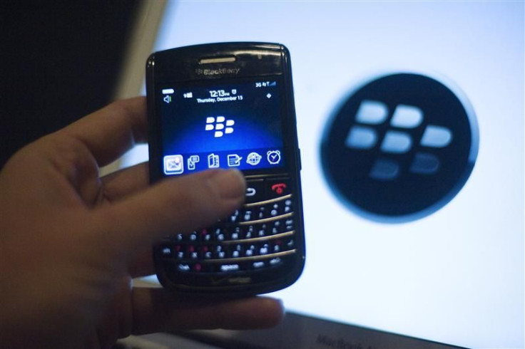 A BlackBerry handset is displayed in Washington