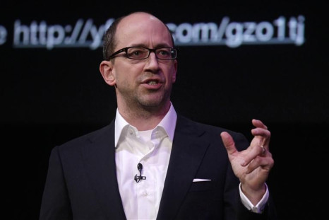 Twitter's Founder and CEO Dick Costolo gestures during a conference at the GSMA Mobile World Congress in Barcelona