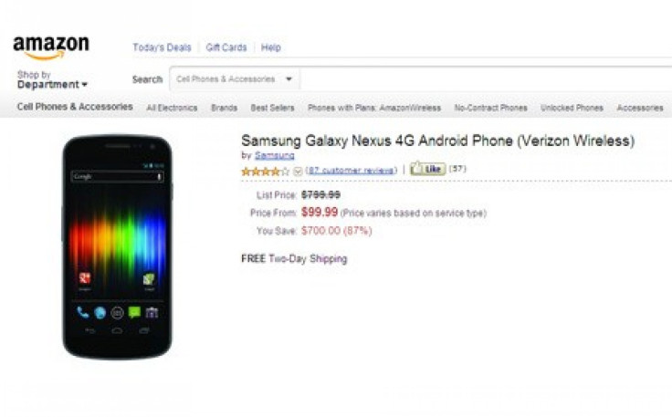 Samsung Galaxy Nexus Discounted $200 at Amazon
