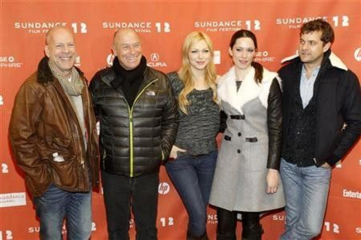 Cast members (from L-R) Bruce Willis, Corbin Bernsen, Laura Prepon, Rebecca Hall and Joshua Jackson pose at the premiere of the film &#039;&#039;Lay the Favorite&#039;&#039; at the Eccles theatre during the Sundance Film Festival in Park City, Utah