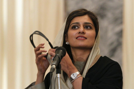 Pakistan&#039;s Foreign Minister Hina Rabbani Khar reacts after a question during a news conference in Kabul