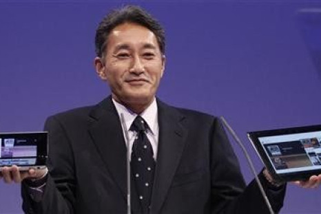 Hirai President and Group CEO of Sony Computer Entertainment presents new Sony S and P tablets at IFA consumer electronics fair in Berlin