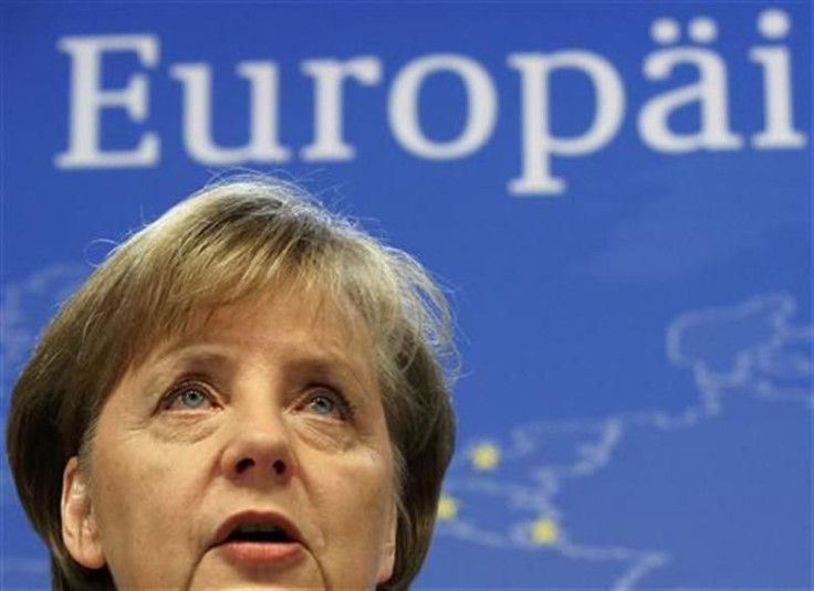 Germany&#039;s Chancellor Merkel holds a news conference after a European Union summit in Brussels