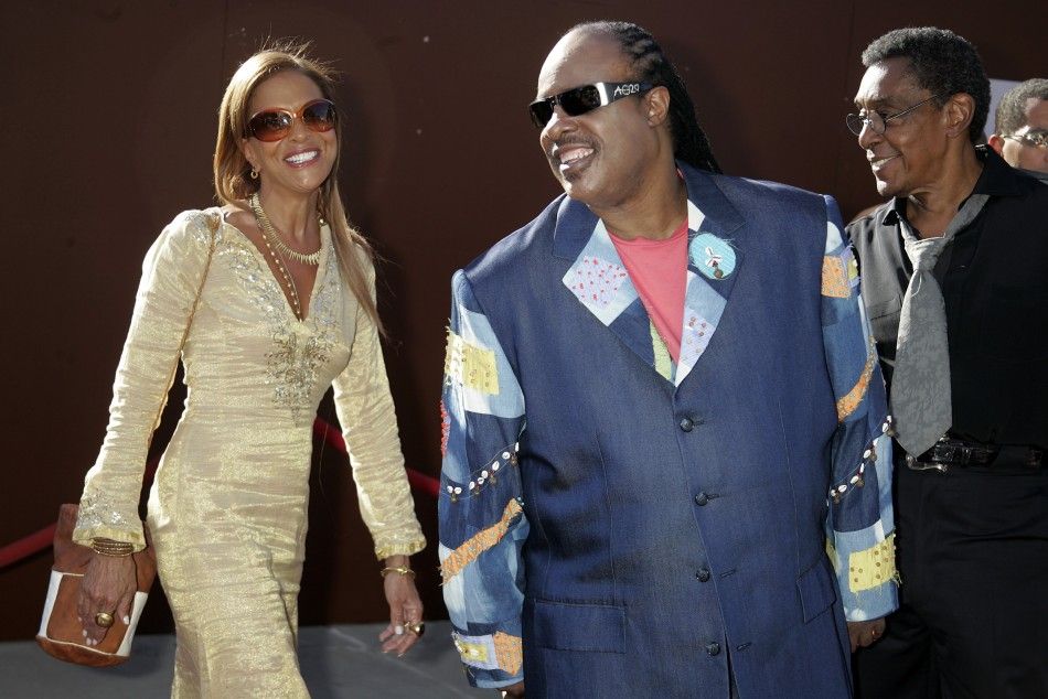 Don Cornelius and Singer Stevie Wonder arrives at Lady of Soul Awards in Pasadena