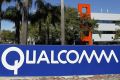 A Qualcomm sign is seen at one of Qualcomm's buildings located on its San Diego Campus