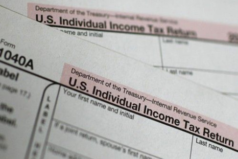 A U.S. 1040A Individual Income Tax form is seen at a U.S. Post office in New York