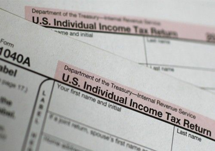 A U.S. 1040A Individual Income Tax form is seen at a U.S. Post office in New York