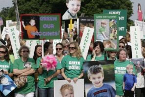 Families from across the U.S. living with autism take part in a rally calling to eliminate toxins from children's vaccines in Washington June 4, 2008.