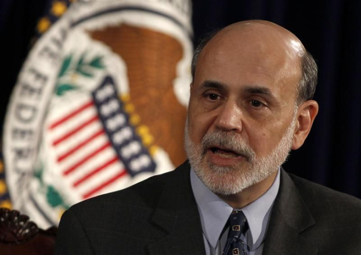 Chairman of the Federal Reserve Ben Bernanke holds a news conference in Washington