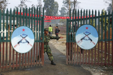 Gates to Maoist camp -- Shaktikhor