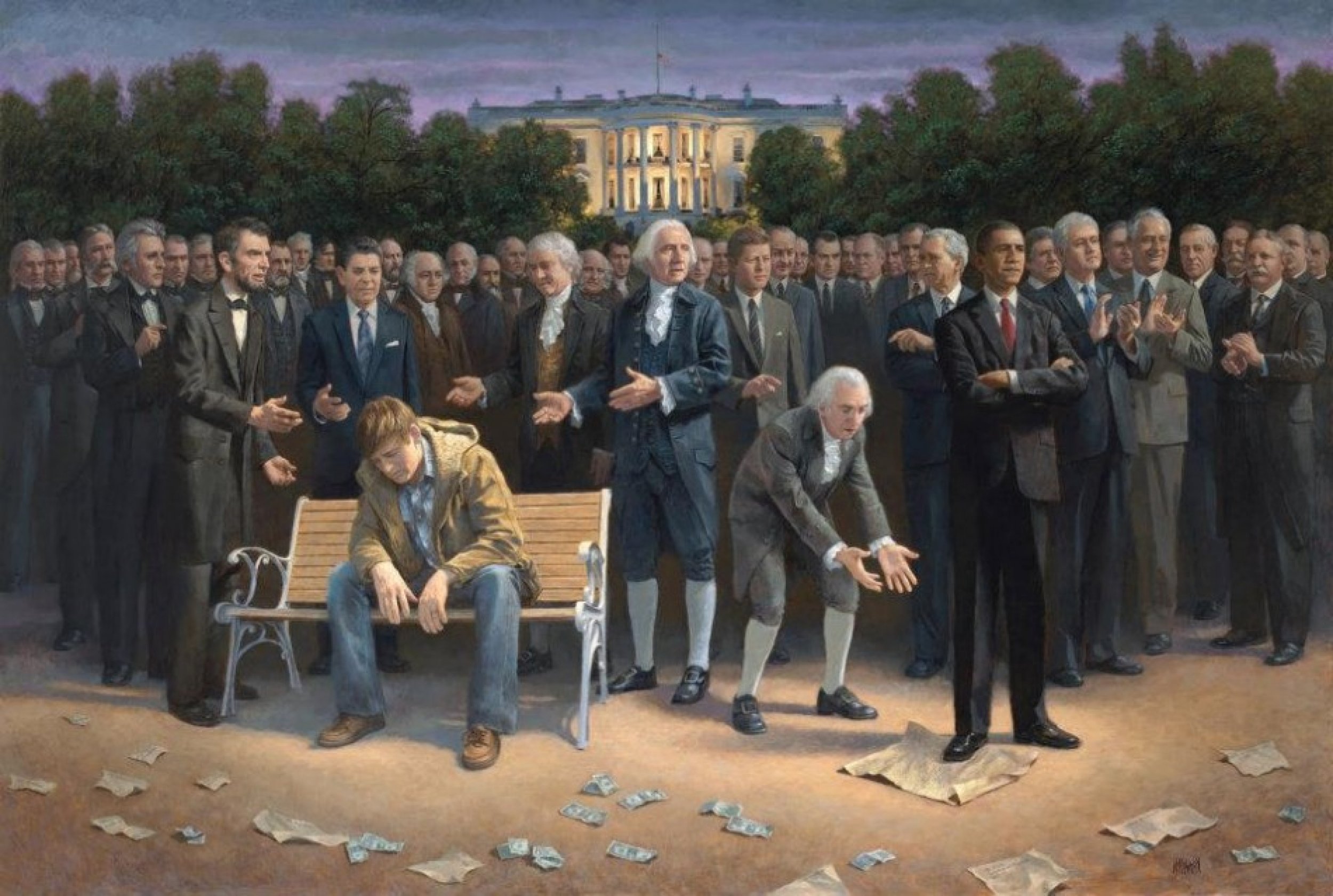 The Forgotten Man Jon McNaughton Painting Shows Obama Standing On US   Jon Mcnaughton Forgotten Man Painting President Barack Obama Standing Constitution 