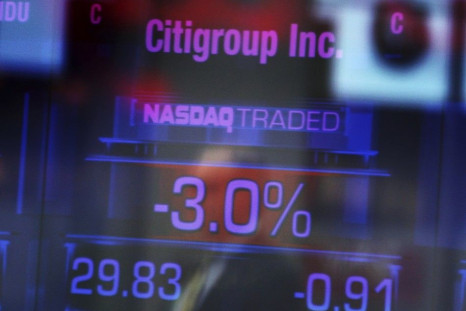Citigroup Inc.'s share price is seen on a screen inside the Nasdaq building at Times Square in New York on Jan. 17.