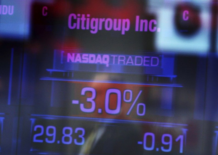 Citigroup Inc.'s share price is seen on a screen inside the Nasdaq building at Times Square in New York on Jan. 17.