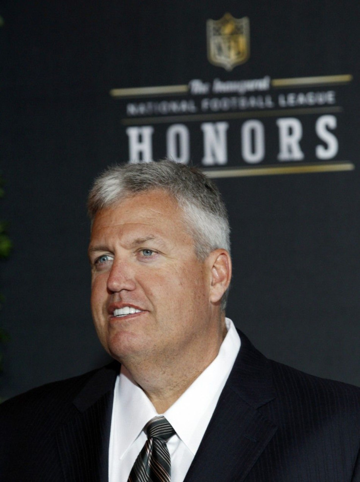 New York Jets' head coach Rex Ryan arrives for the Inaugural National Football League Honors at Super Bowl XLVI in Indianapolis, Indiana