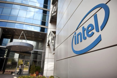An Intel logo is seen at the company's offices in Petah Tikva, near Tel Aviv