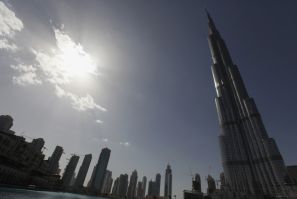 The Burj Khalifa, the world's tallest tower at a height of 828 metres (2,717 ft), is seen in Dubai February 5, 2012.