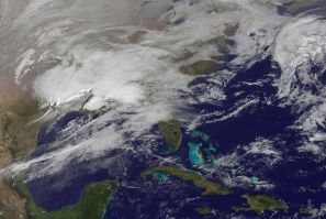 NASA handout image shows storm clouds on the east coast of the United States