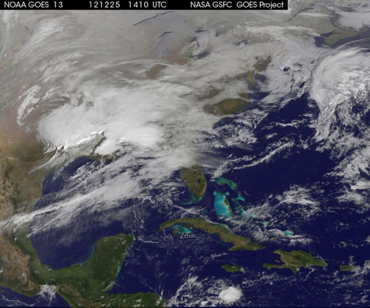 NASA handout image shows storm clouds on the east coast of the United States