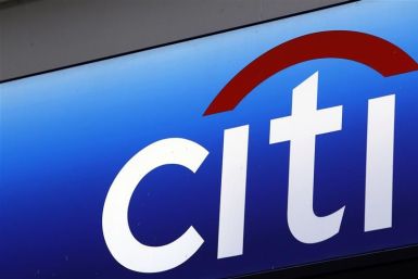 File picture shows a Citibank sign at a bank branch in New York